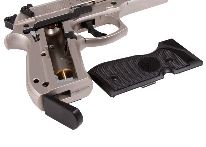 Beretta 92FS, Nickel, Black Grips - Caliber 0.177 - FPS 425