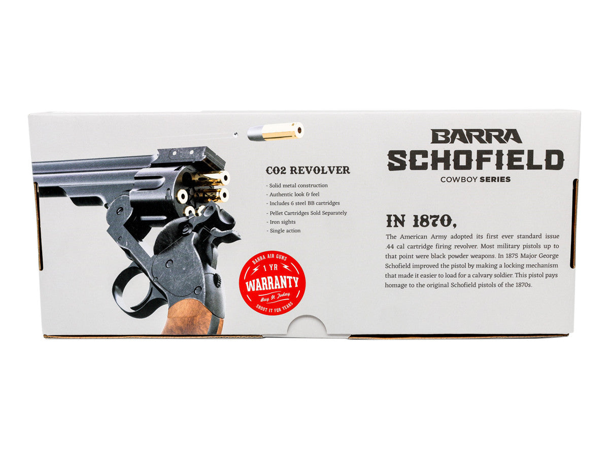 Barra Schofield No.3 Aged CO2 BB Revolver, Full Metal - Caliber 0.177 - FPS 445