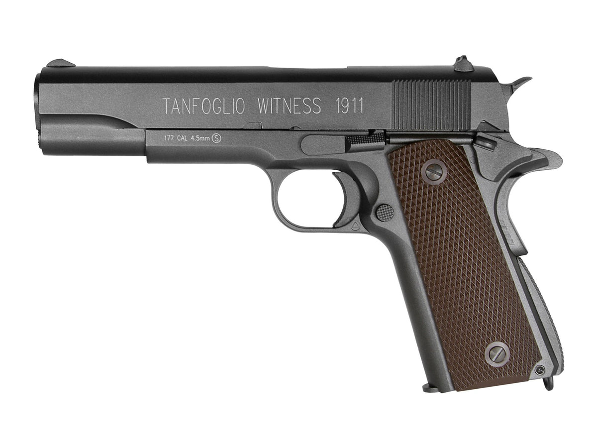 Tanfoglio Witness 1911 CO2 BB Pistol, Brown Grips - Caliber 0.177 - FPS 320