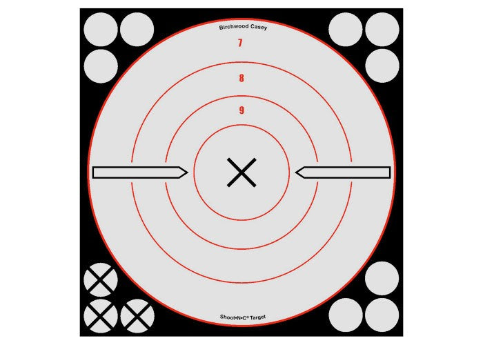Birchwood Casey Shoot-N-C White/Black Bullseye X Targets & Pasters, 8", 6ct