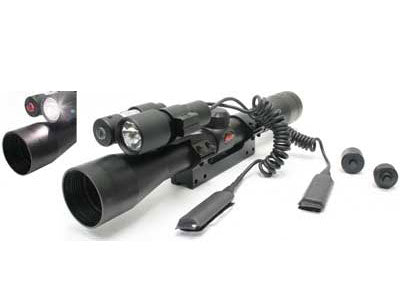 Gamo Varmint Hunter Kit, 4x32 Rifle Scope, Laser & Flashlight