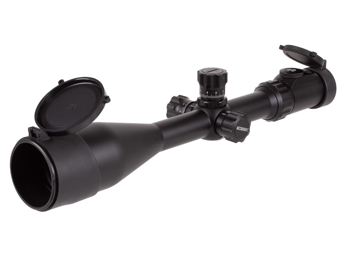 UTG 4-16x56 Bubble Leveler AO Rifle Scope, SWAT AO, EZ-TAP, Illuminated Etched-Glass Mil-Dot Reticle, 1/8 MOA, 30mm Tube, Weaver/Picatinny Rings