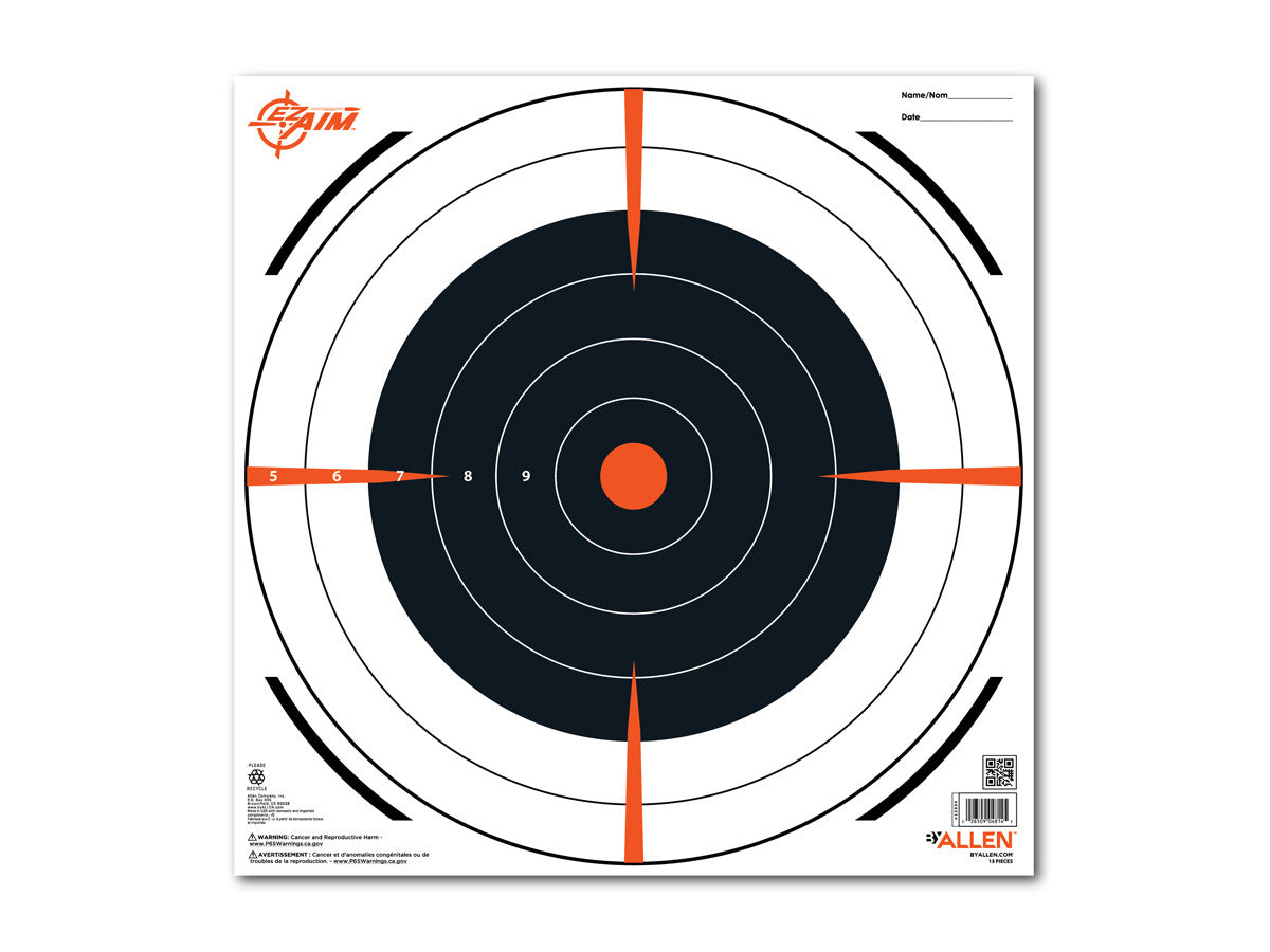 Allen Company EZ Aim Bullseye Target, 12"x12", 13-pack
