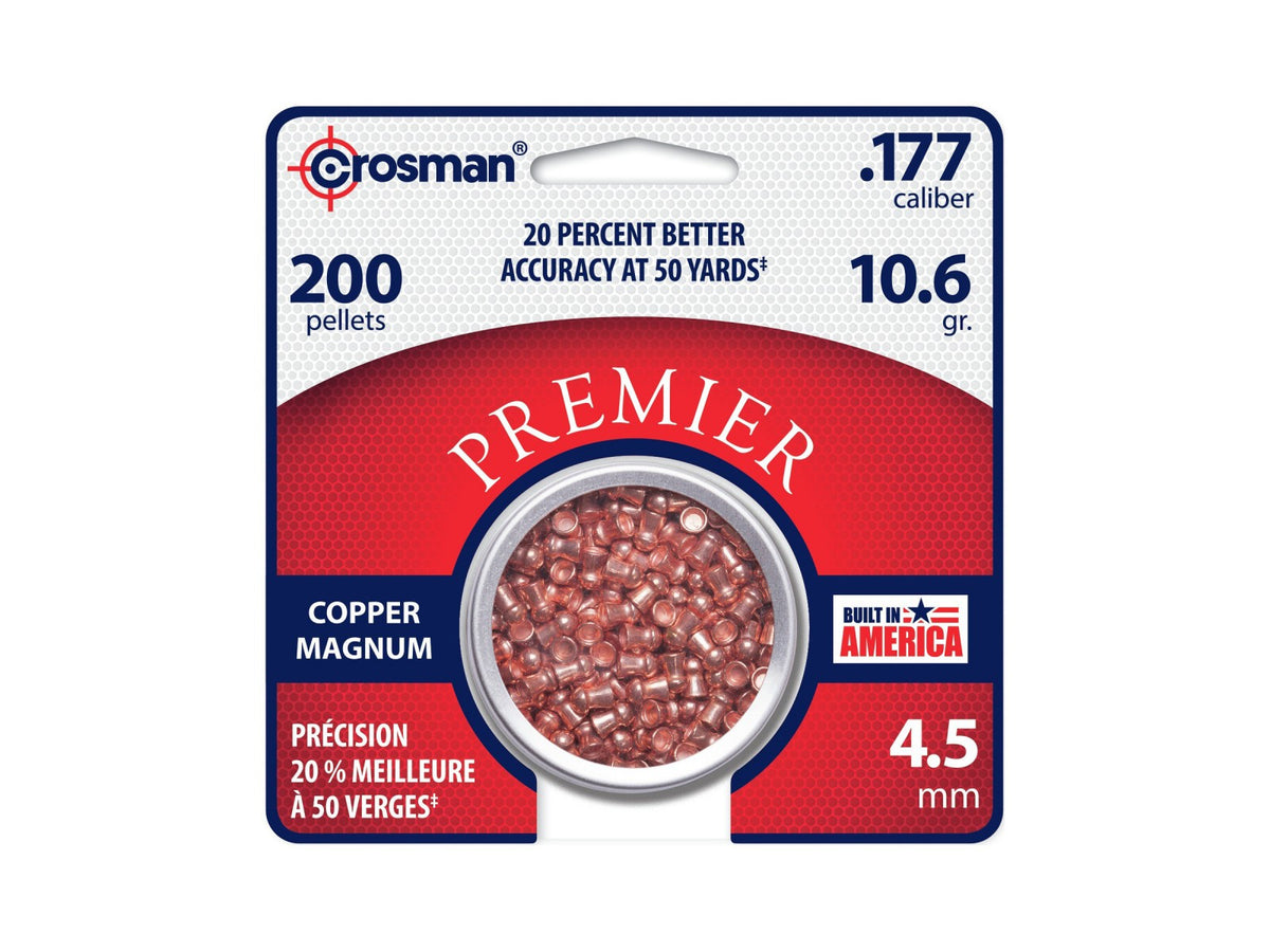 Crosman Premier Copper Magnum .177 Cal, 10.6 Grains, Domed, 200ct - Caliber 0.177