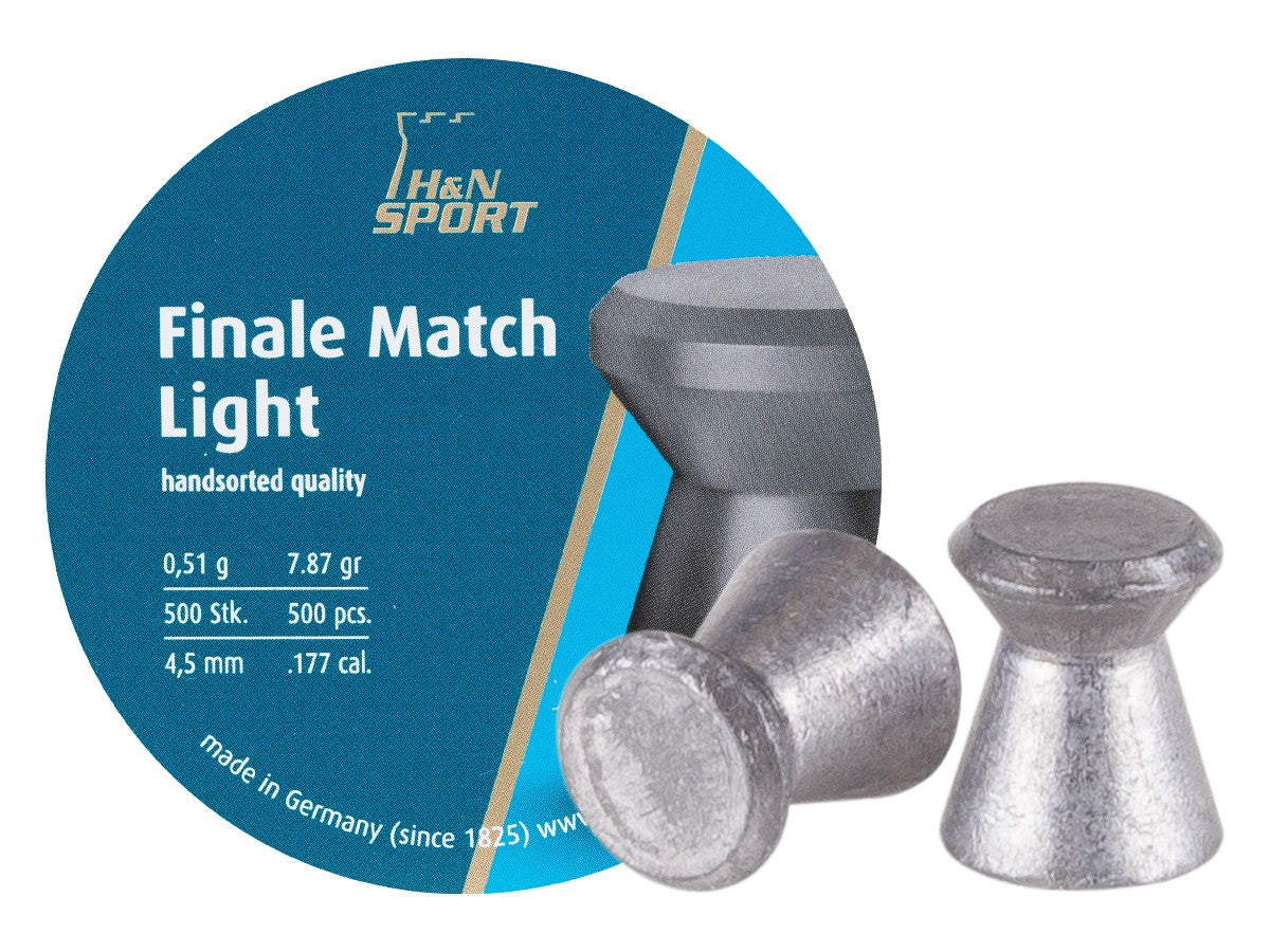 H&N Finale Match Light .177 Cal, 7.87 Grains, 4.50mm, Wadcutter, 500ct - Caliber 0.177