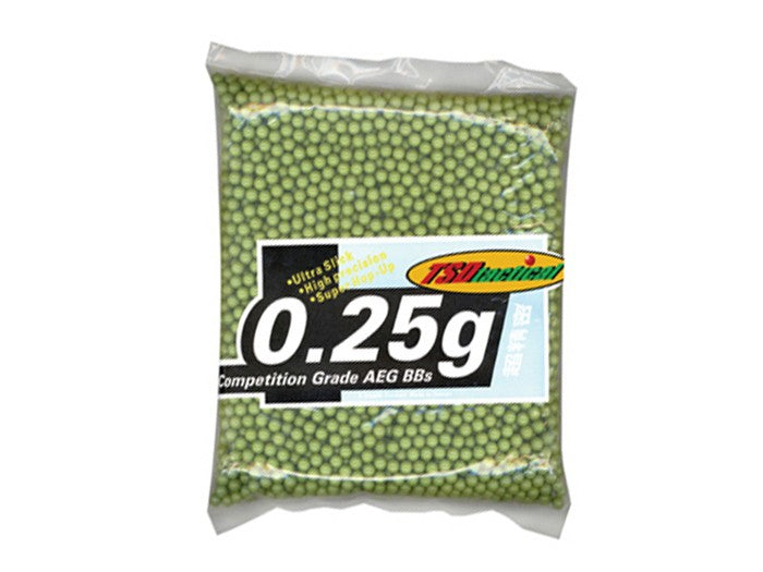 TSD Tactical Competition Grade Grade 6mm Plastic Airsoft BBs, 0.25g, 3,000 Rds, OD Green - Caliber 6mm