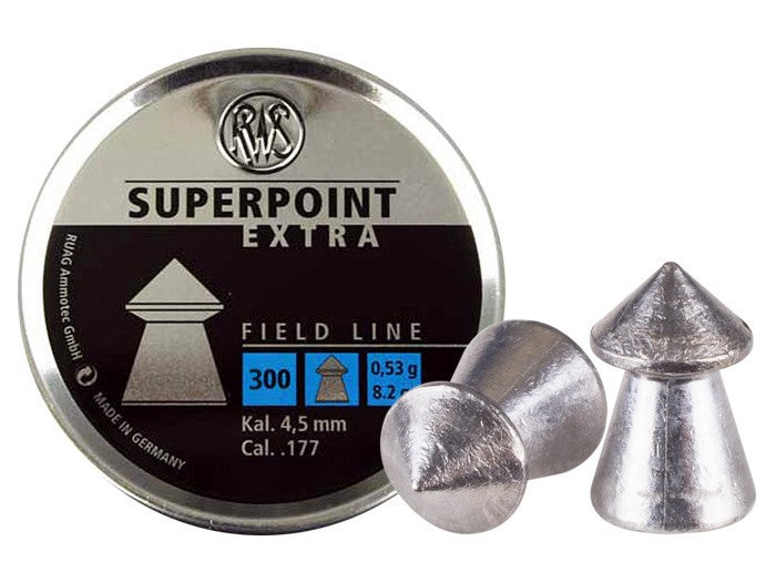 RWS Superpoint Extra .177 Cal, 8.2 Grains, Pointed, 300ct - Caliber 0.177