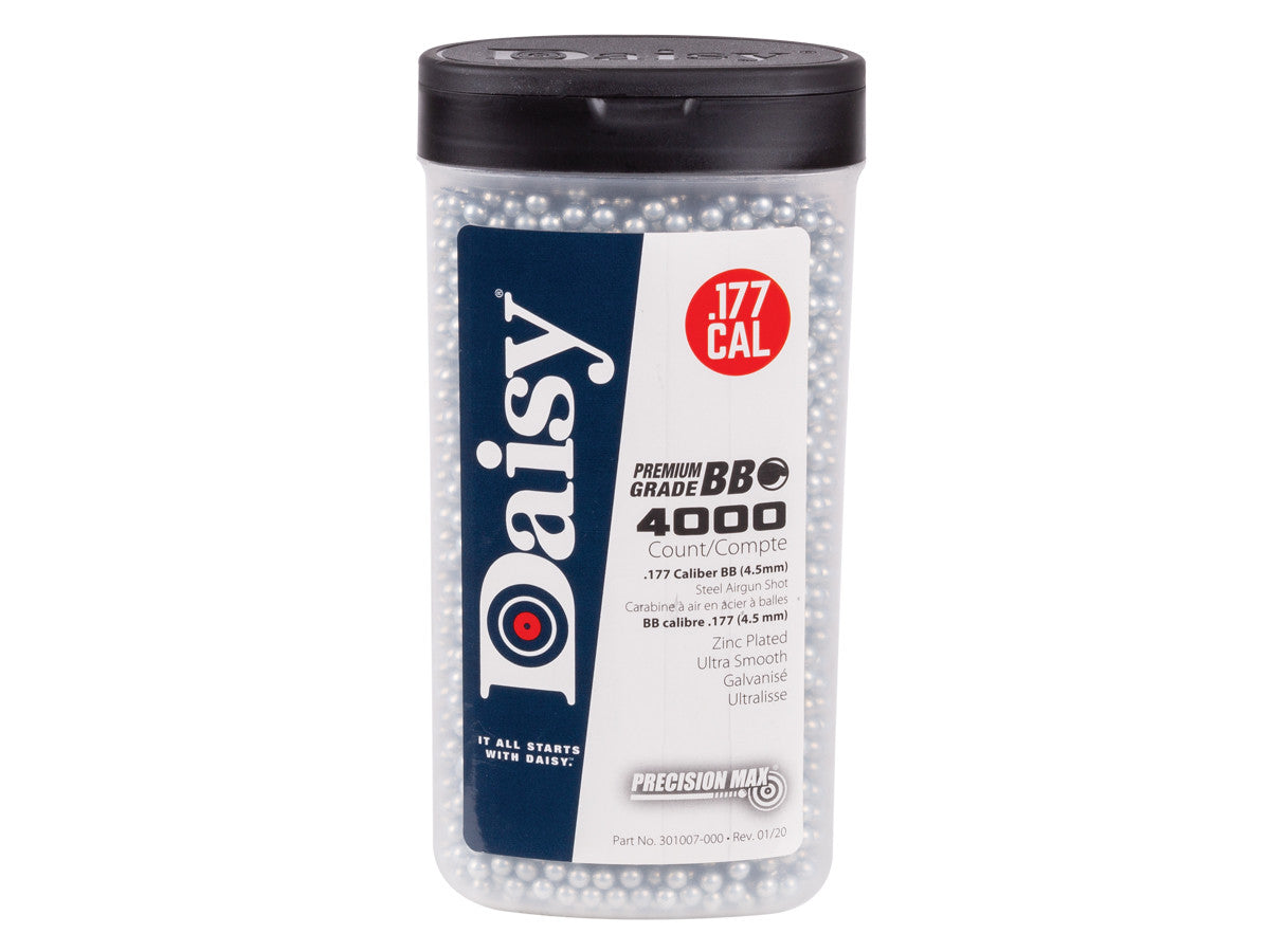 Daisy Premium Grade .177 Cal, 5.1 Grains, Zinc Plated BBs, 4000ct - Caliber 0.177
