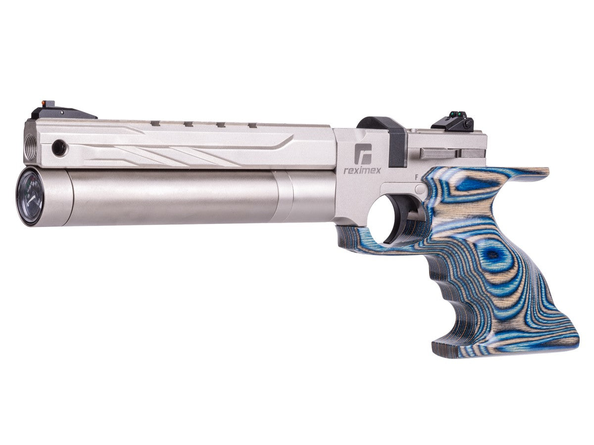 Reximex RPA PCP Air Pistol, Silver Frame, Blue Laminated, .22 cal - FPS 515 — image 1