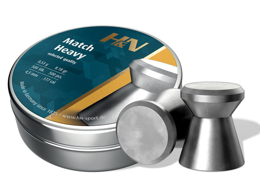 H&N Match Heavy .177 Cal, 8.18 Grains, 4.50mm, Wadcutter, 500ct — image 1