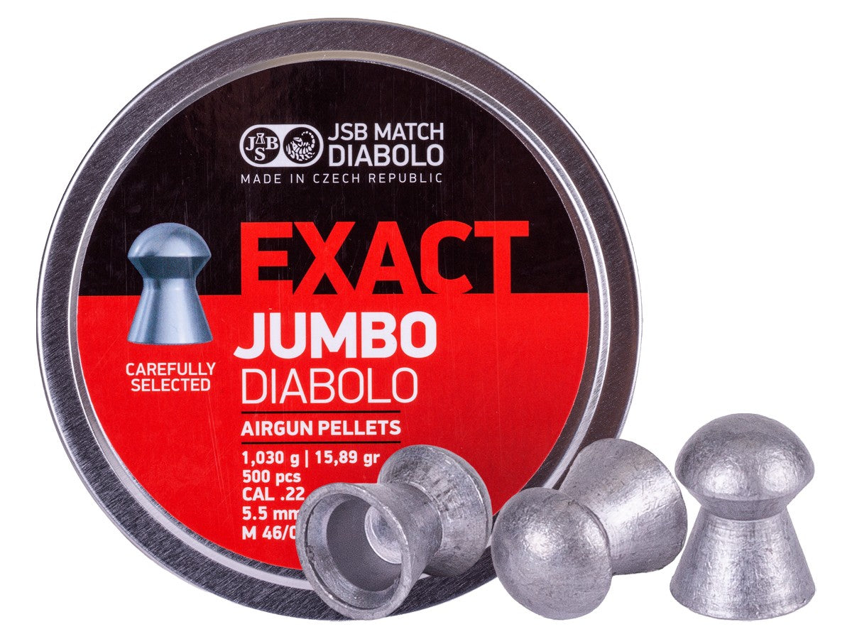 JSB Diabolo Exact Jumbo .22 Cal, 15.89 Grains, Domed, 500ct, 5.51mm — image 1
