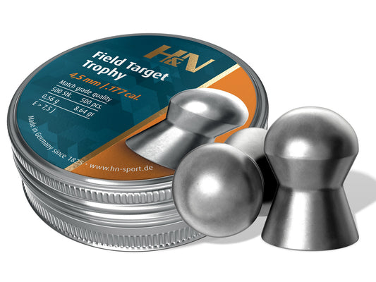 H&N Field Target Trophy, .177 Cal, 4.52mm, 8.64 Grains, Round Nose, 500ct — image 1