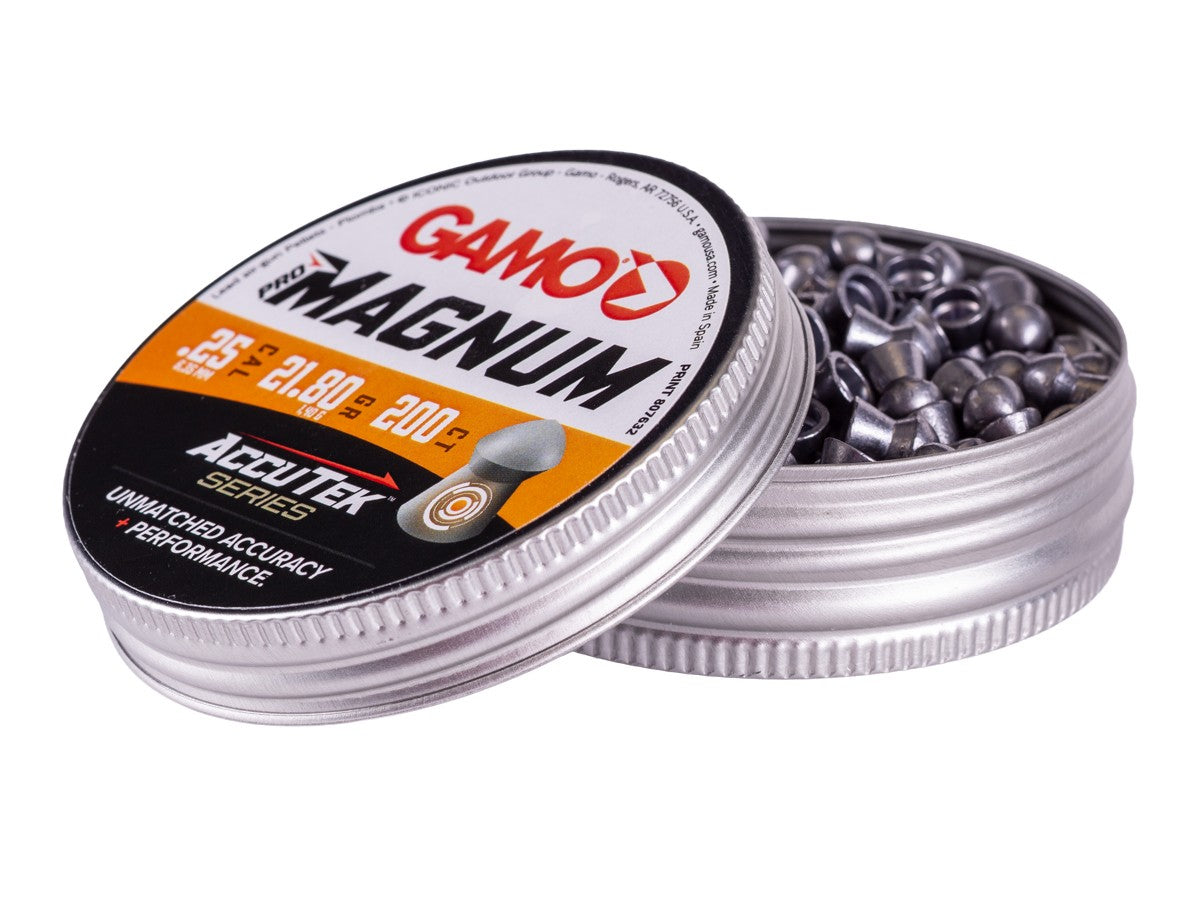 Gamo AccuTek Series Pro Magnum .25 Cal, 21.8gr, Domed, 200ct — image 2