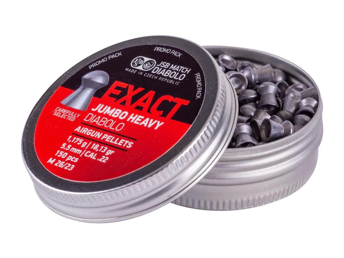 JSB Match Diabolo Exact Jumbo Heavy .22 Cal, 18.13 Grains, Domed, 150ct — image 2