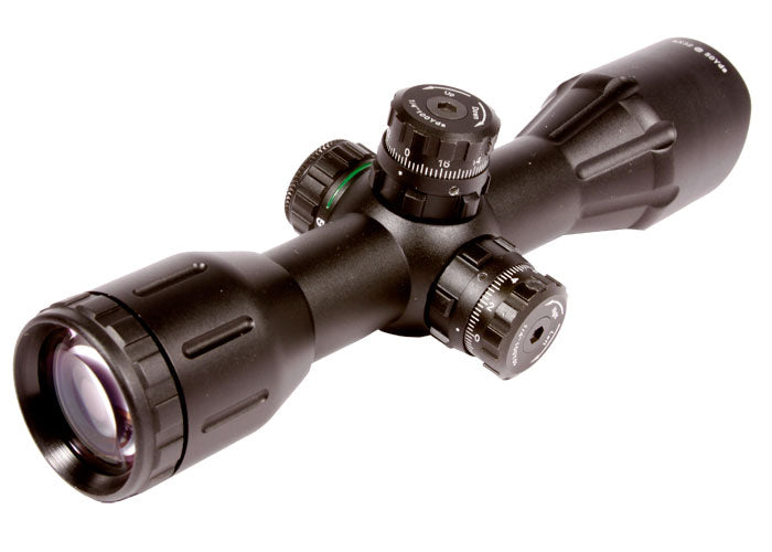 UTG 4x32 Wide-Angle Crossbow Scope, Illuminated 5-Step Reticle, 1/4 MOA, 1" Tube, Low Max Strength Lever Lock Weaver Rings — image 3