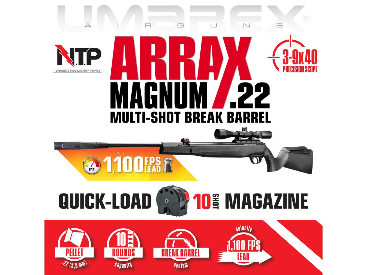 Umarex Arrax Magnum Air Rifle, .22 Caliber - FPS 1100 — image 6