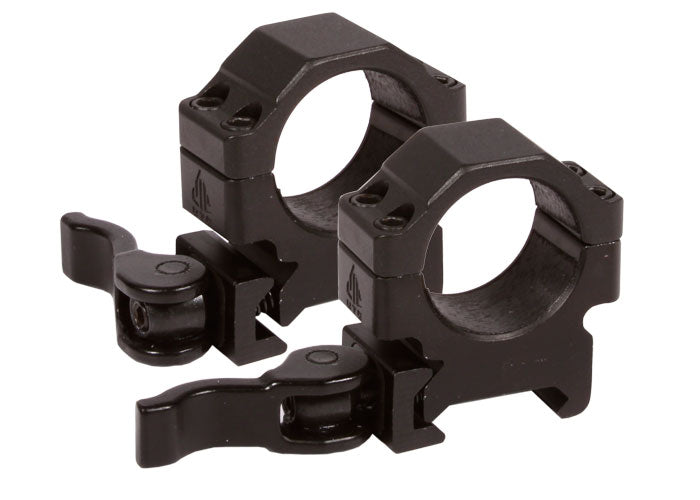 UTG 4x32 Wide-Angle Crossbow Scope, Illuminated 5-Step Reticle, 1/4 MOA, 1" Tube, Low Max Strength Lever Lock Weaver Rings — image 6