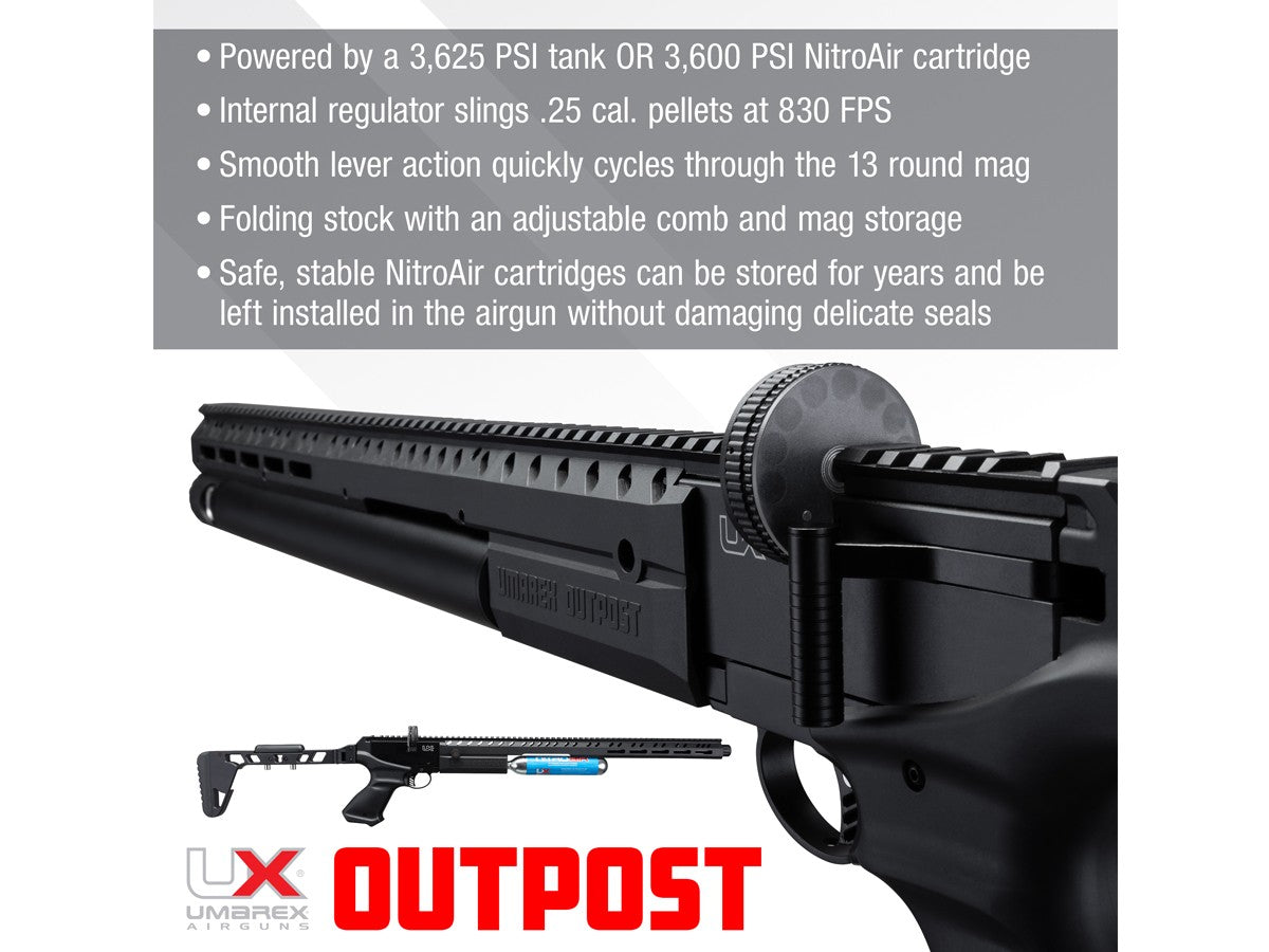 Umarex Outpost NitroAir PCP Air Rifle, .25 Caliber - FPS 830 — image 14