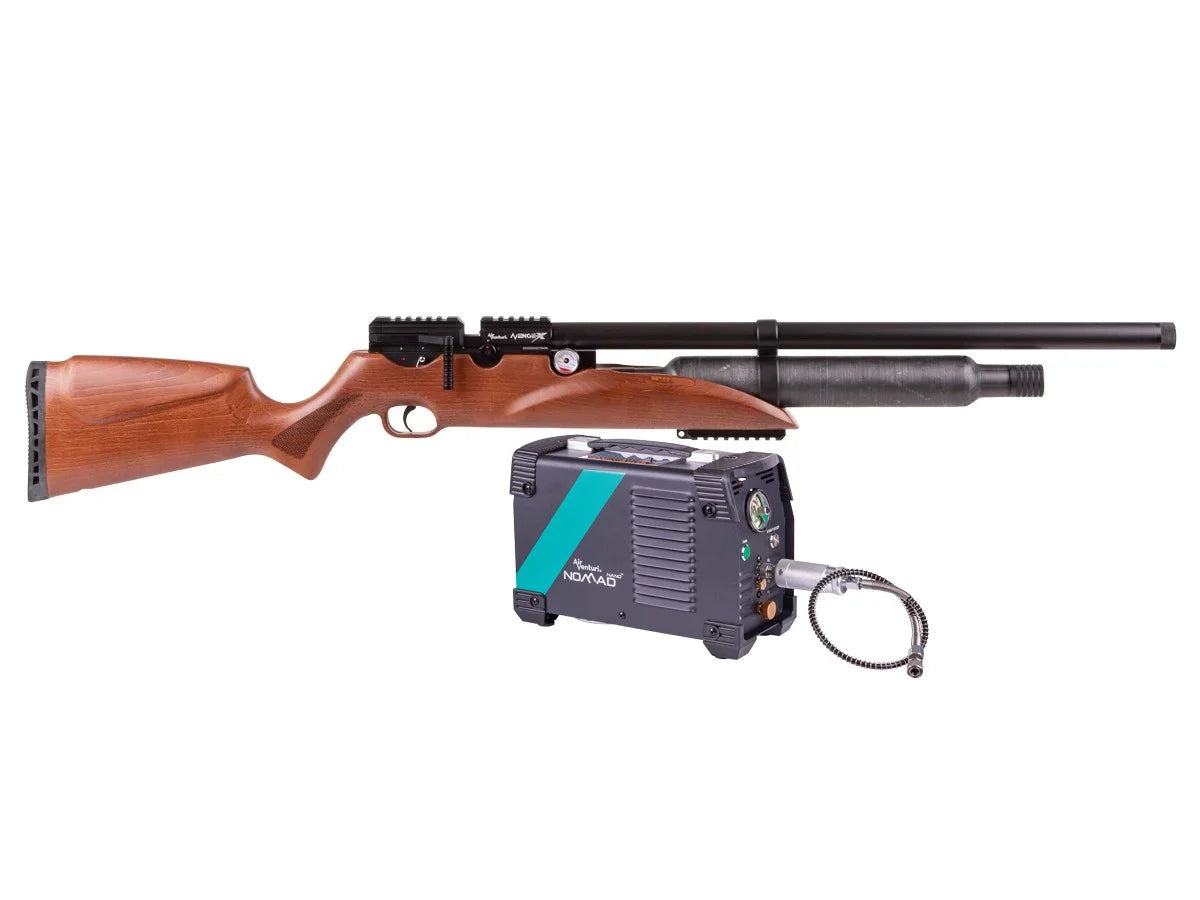 Air Venturi Avenge-X Classic Wood Stock, 400cc Bottle, .22 cal, RovAir Combo - Caliber 0.22 - FPS 1100