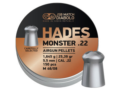 JSB Redesigned Exact Jumbo Monster Shallow Skirt .22 Cal, 25.39 Grains, Domed, 200ct - Caliber 0.22