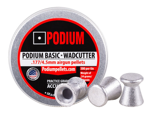 Podium Basic Wadcutter .177 Cal, 8.4 Grains, 500ct - Caliber 0.177