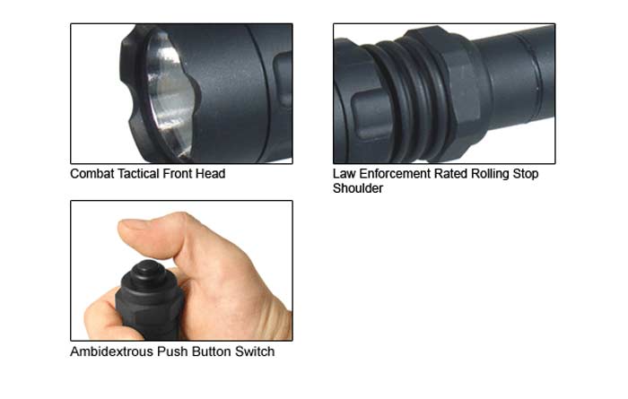 Tactical LED Flashlight, 150 Lumens, 5 Functions, Handheld, Lanyard & Batteries