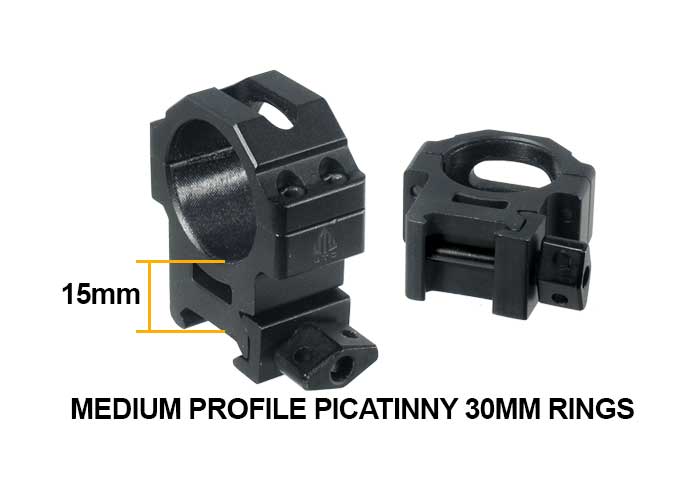 2-7x44 AO Accushot Scout SWAT Rifle Scope, EZ-TAP, Ill. Mil-Dot Reticle, 1/4 MOA, 30mm Tube, Weaver Rings
