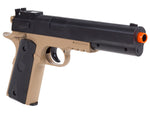 Colt 1911 Spring Airsoft Kit,  Black & Tan - Caliber 0.24 - FPS 300