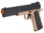 Colt 1911 Spring Airsoft Kit,  Black & Tan - Caliber 0.24 - FPS 300