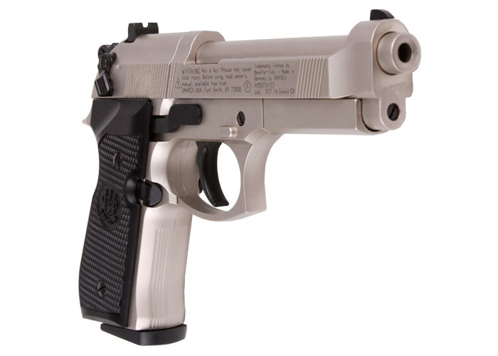 Beretta 92FS, Nickel, Black Grips - Caliber 0.177 - FPS 425