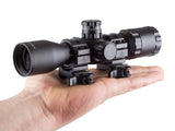 UTG 3-12x32 AO Bug Buster Rifle Scope, Mil-Dot Reticle, 1/3 MOA, 1" Tube, Medium Weaver Rings