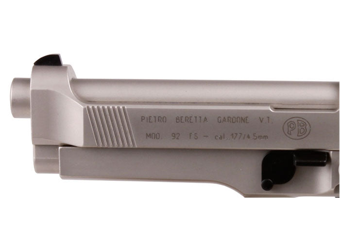 Beretta 92FS, Nickel, Black Grips - Caliber 0.177 - FPS 425