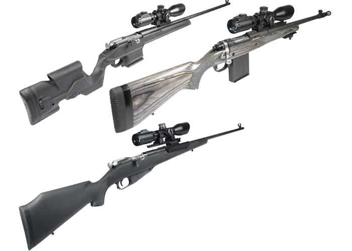 2-7x44 AO Accushot Scout SWAT Rifle Scope, EZ-TAP, Ill. Mil-Dot Reticle, 1/4 MOA, 30mm Tube, Weaver Rings