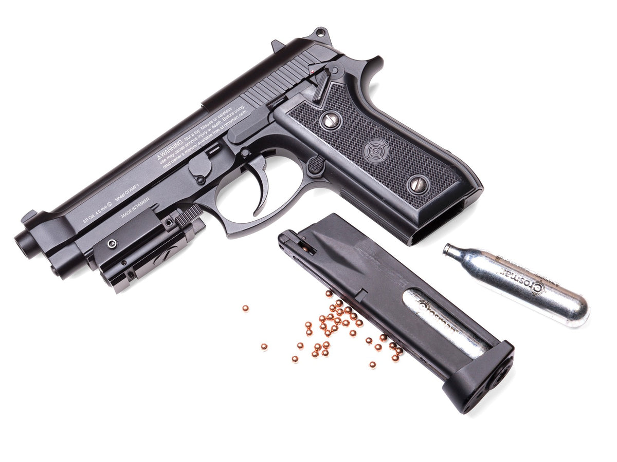Crosman P1 Full Auto Blowback CO2 BB Pistol with Laser - Caliber 0.177 - FPS 400