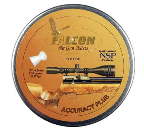 Air Arms Falcon .177 Cal, 4.52mm, 7.33 Grains, Domed, 500ct - Caliber 0.177