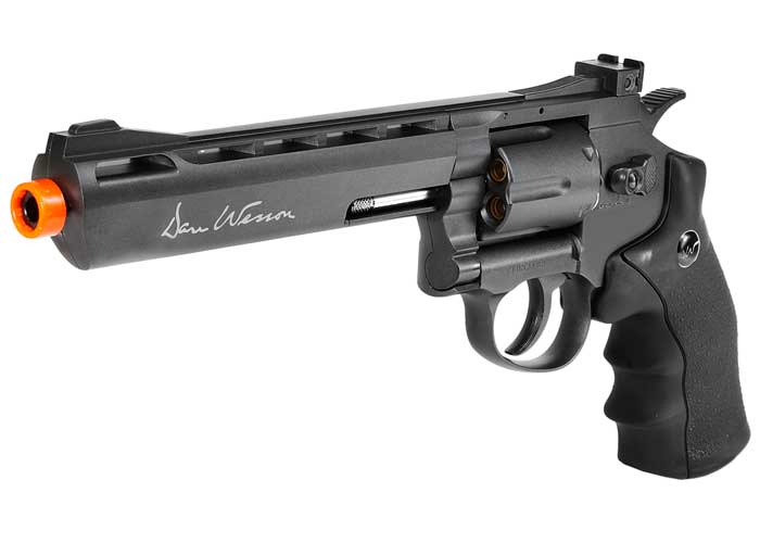 Dan Wesson 6" CO2 Airsoft Revolver, Grey - Caliber 0.24 - FPS 450