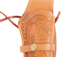 Hand-Tooled Leather Holster, 6&quot;, Natural, Right Hand