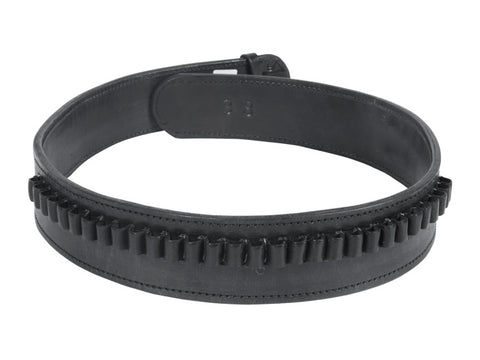 Gun Belt, 36-40&quot; Waist, .38-Cal Loops, 2.5&quot; Wide, Black Leather