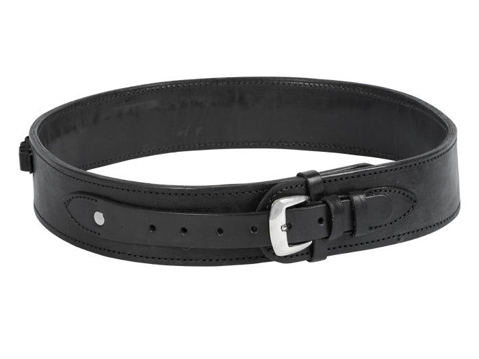 Gun Belt, 48-52" Waist, .38-Cal Loops, 2.5" Wide, Black Leather