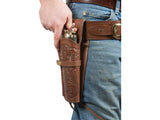 Gun Belt, 36-40&quot; Waist, .38-Cal Loops, 2.5&quot; Wide, Chocolate Leather