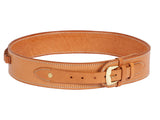 Gun Belt, 48-52&quot; Waist, .38-Cal Loops, 2.5&quot; Wide, Natural Leather