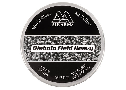 Air Arms Field Heavy .177 Cal, 4.52mm, 10.34 Grains, Domed, 500ct - Caliber 0.177