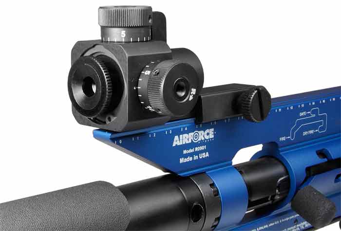 AirForce Edge in Blue, Front & Rear Sights - Caliber 0.177 - FPS 530