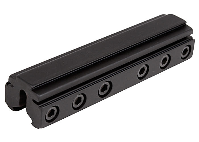 BKL 3/8" or 11mm Tri-Mount Dovetail Riser Mount, 4" Long, Black