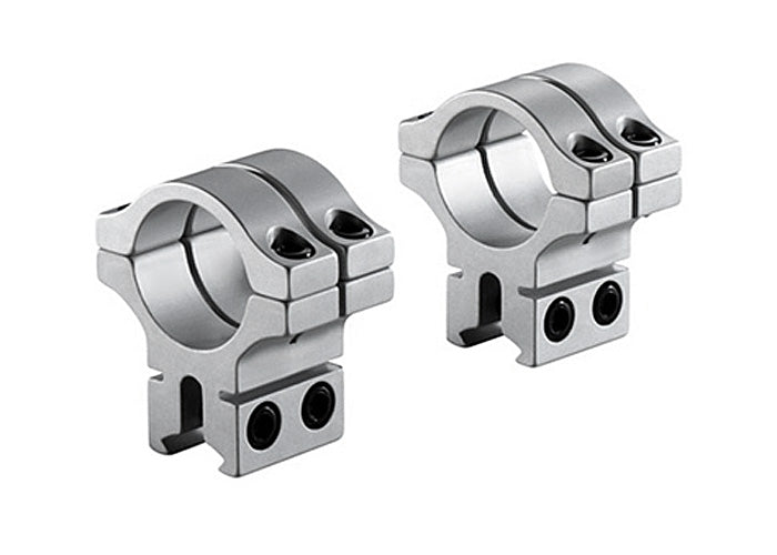 BKL 30mm Rings, 3/8" or 11mm Dovetail, Double Strap, Silver