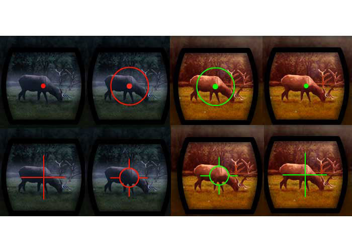 CenterPoint Optics 32mm Open Reflex Sight, 4 Red/Green Reticles, 1 MOA, Weaver Mount