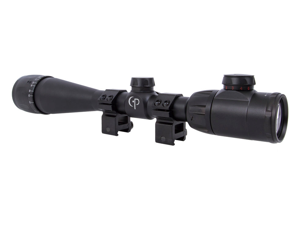 CenterPoint 4-16x40 AO Rifle Scope, Illuminated TAG-Style Reticle, 1" Tube, Picatinny Rings