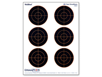 Champion VisiShot Paper Targets, 3&quot; Bulls, 8.5x11  - 10pk