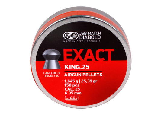 JSB Match Diabolo Exact King .25 Cal, 25.4 Grains, Domed, 150ct - Caliber 0.25