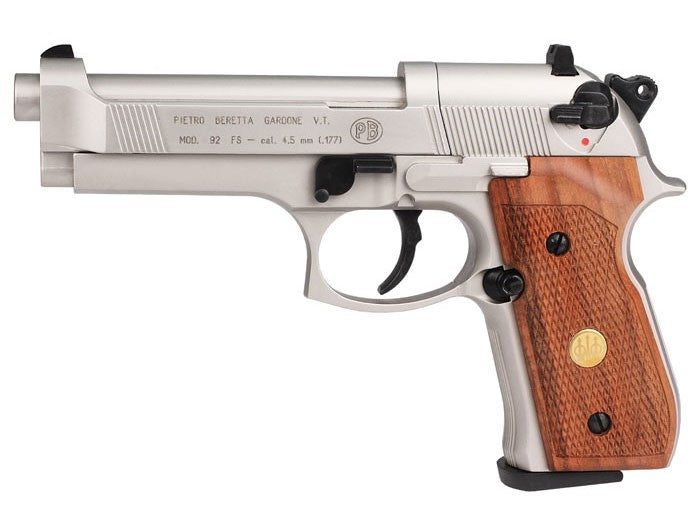 Beretta 92FS, Nickel Air Gun - Caliber 0.177 - FPS 425